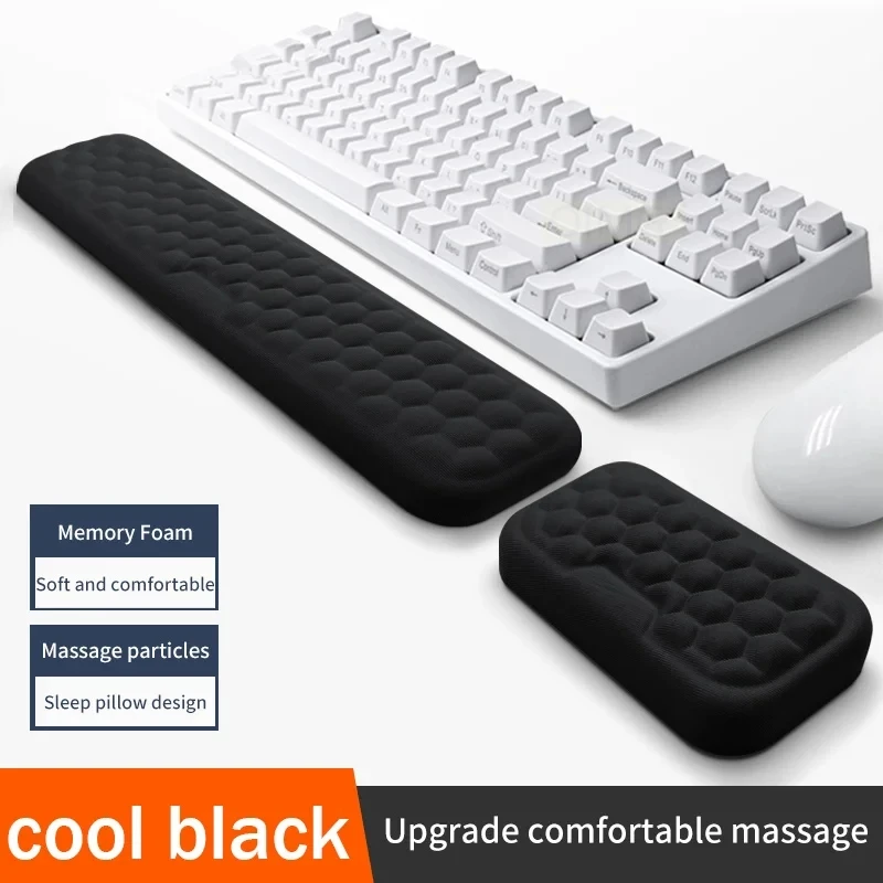 Reposamuñecas para teclado, espuma viscoelástica, reposamuñecas para teclado y ratón, diseño ergonómico, almohadilla para muñeca para teclado de ordenador, portátil