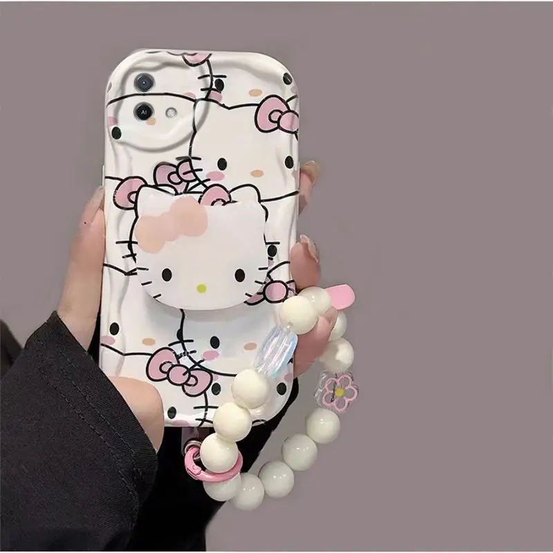Sanrio Hello Kitty pulsera cadena soporte Funda para Samsung Galaxy S24 Ultra S23 A55 A35 A34 A32 A54 A53 A52 A14 Funda suave - imagen 2