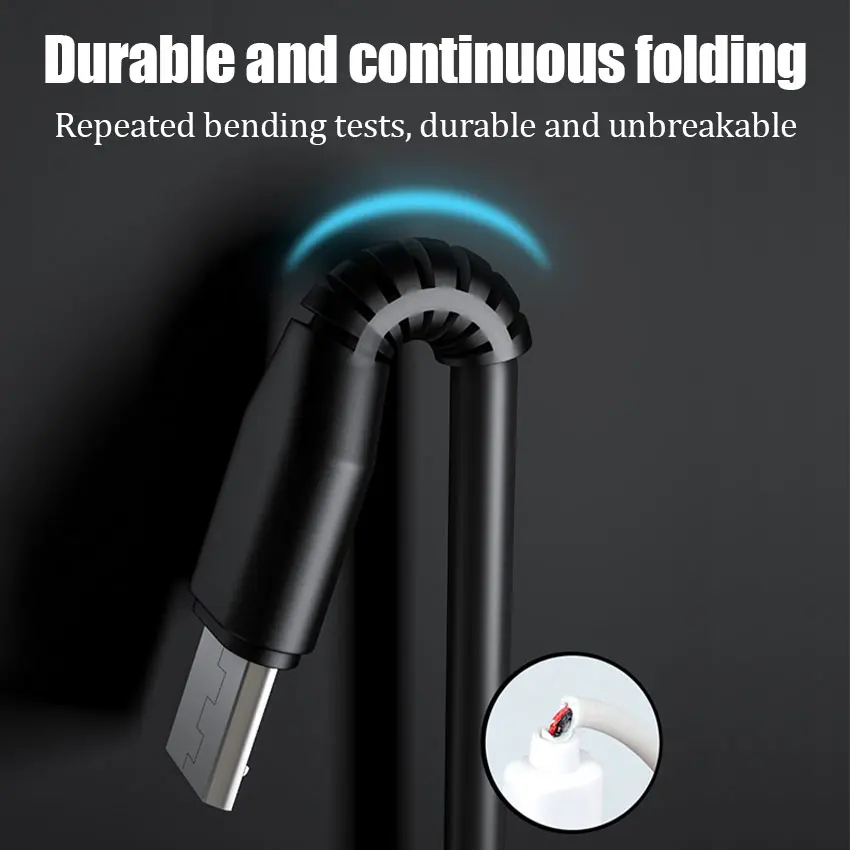 Cable Micro USB C 2 en 1 para teléfono móvil, Cable de carga rápida de 0,2/1M para Huaiwei Samgsung Xiaomi tipo C - imagen 4