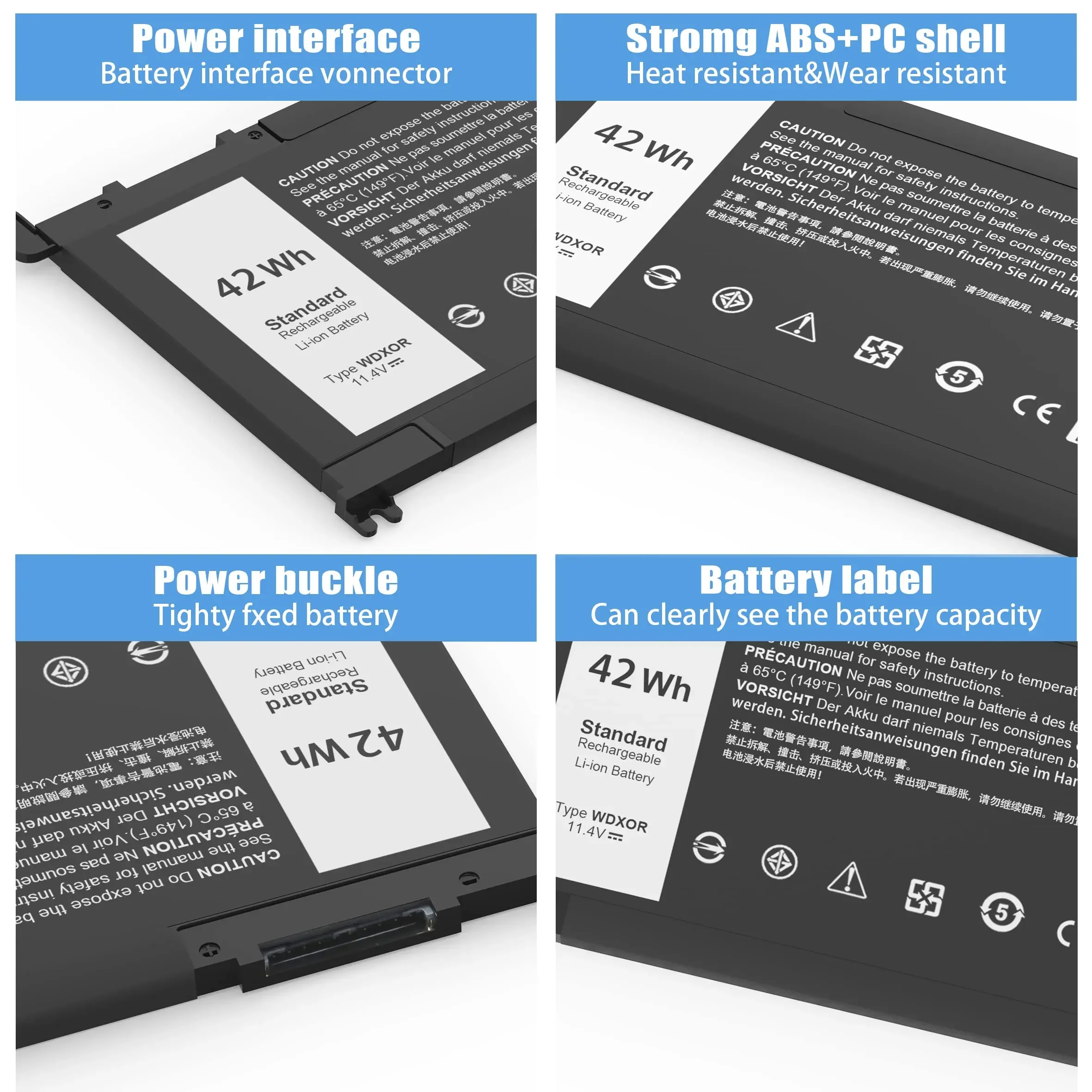 WDX0R-batería para portátil Dell Inspiron 15, 7579, 7569, 5578, 5565, 5568, 5570, 7560, 13, 7570, 5378, 5368, 7375, 7368, 17, 7378, 5765, 5767, 5770 - imagen 4