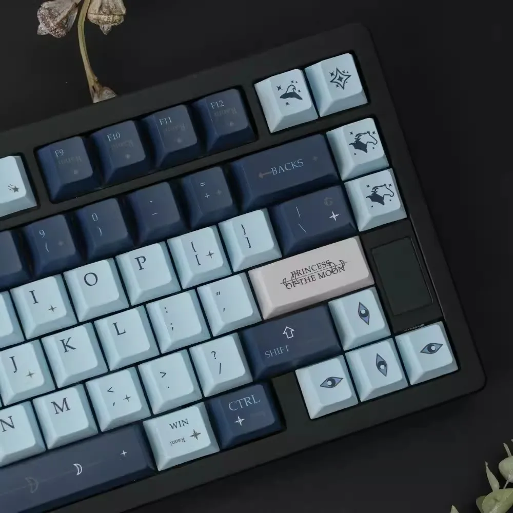 Ranni-Juego de teclas de dibujo animado para teclado MX Switch, tapas de teclas subcama con tinte PBT, perfil de cereza, 61, 64, 68, 75, 96, 1 Juego - imagen 3