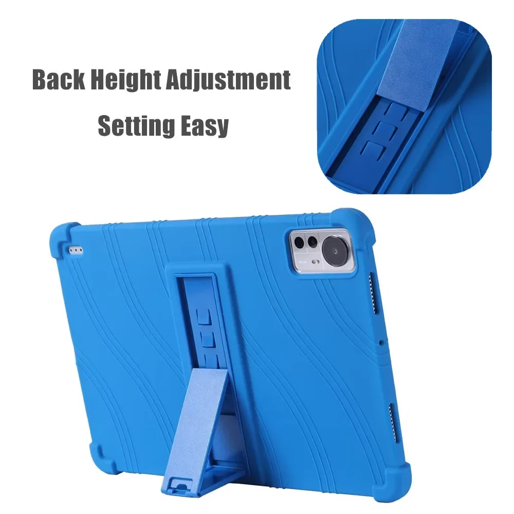 Funda para tableta Xiaomi Pad 5 Pro de 12,4 pulgadas 2022, carcasa protectora con ángulo ajustable de silicona suave - imagen 4