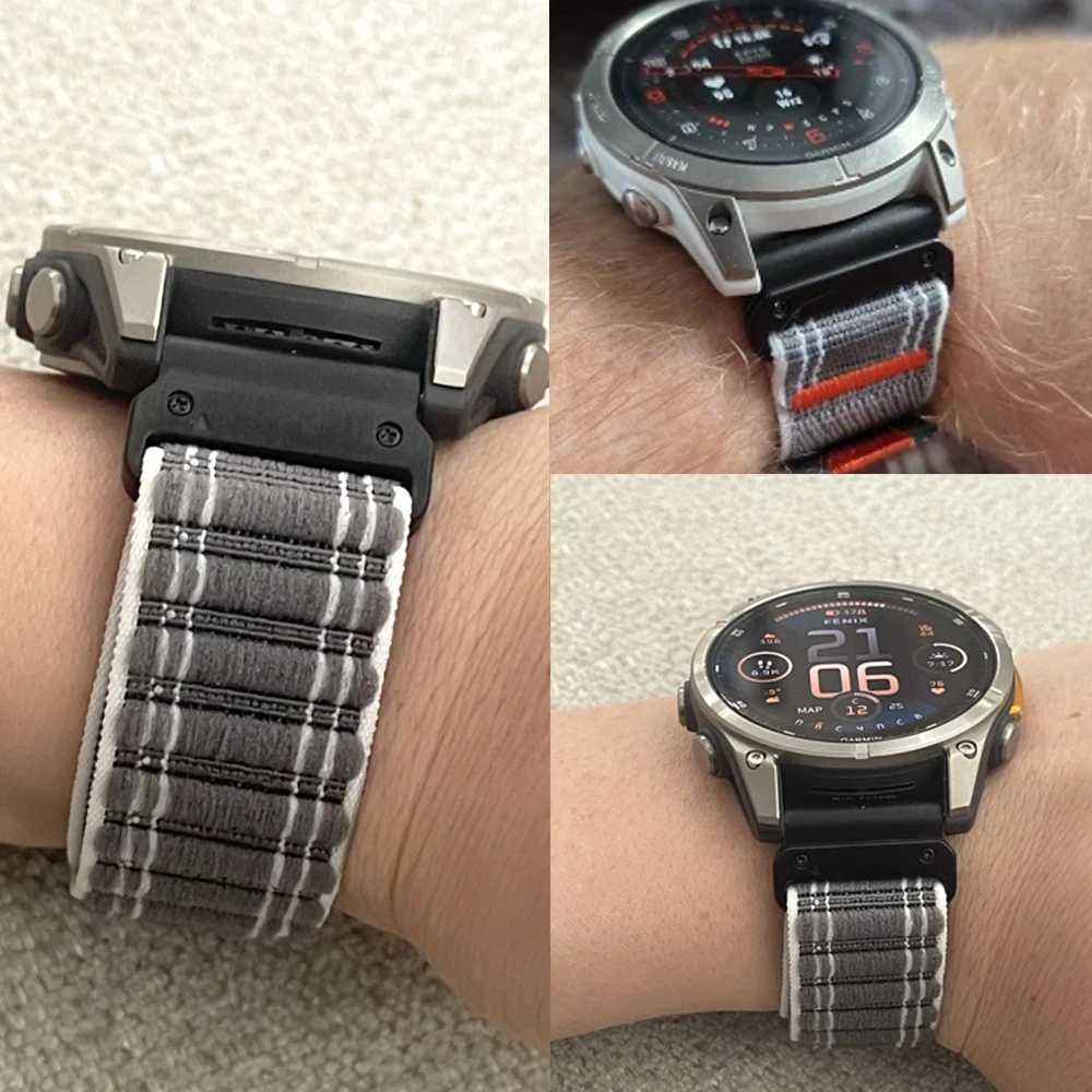 Correa de nailon de 22mm y 26mm para Garmin Fenix 8 Pro E 5 5X 6 7 7X Pro/TACTIX 8 7/Mk3i/Enduro 2 3 Epix Gen 2 pulsera deportiva QuickFit