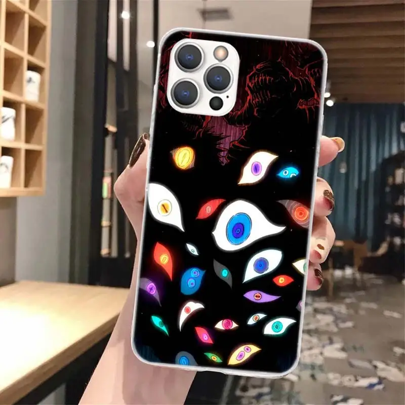 Funda de teléfono de silicona con ojos y cara aterradora para iPhone 17 16E 15 Pro Max 14 Plus 11 13 Mini 12 7 8 SE Air 17Pro, carcasa 17 16 16E - imagen 2