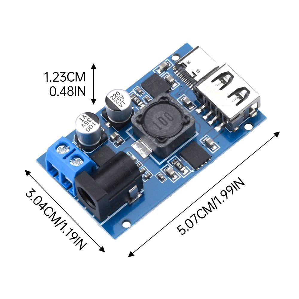 Módulo de fuente de alimentación reductor QC3.0 PD3.0 PPS, convertidor Buck de 8,2 V-32V a 3V-20V, USB + Salida de puerto Dual tipo C, DC-DC - imagen 4
