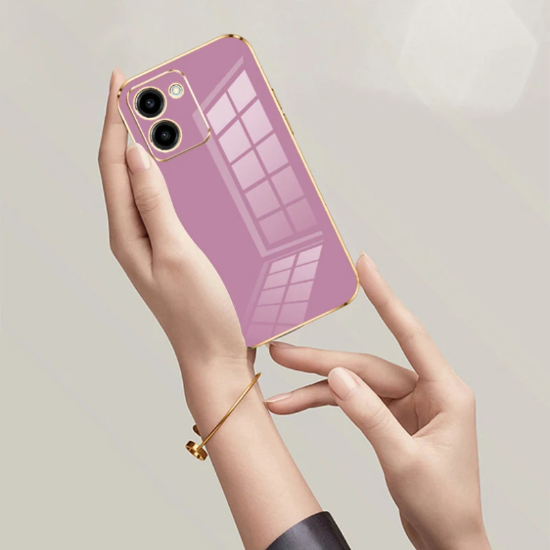 Para vivo Y27S funda de lujo chapada cuadrada Vivo Y27 5G funda de teléfono Vivo V2302 silicona a prueba de golpes Vivo y27 Y27 5G funda trasera Fundas - imagen 5