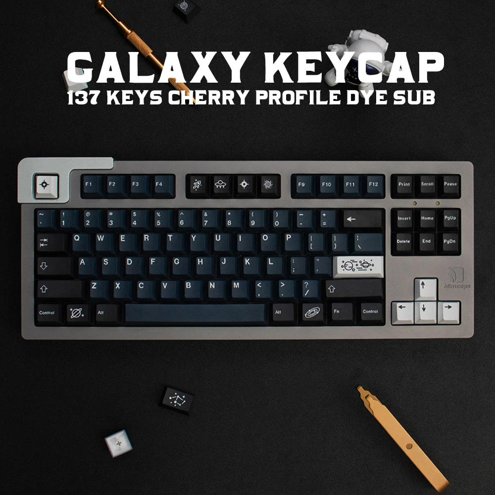 GMK Galaxy-Juego grande de teclas Cherry Profile Dye-Sub PBT, teclas con personalidad personalizadas en inglés para teclado mecánico 61/64/68/75 - imagen 2