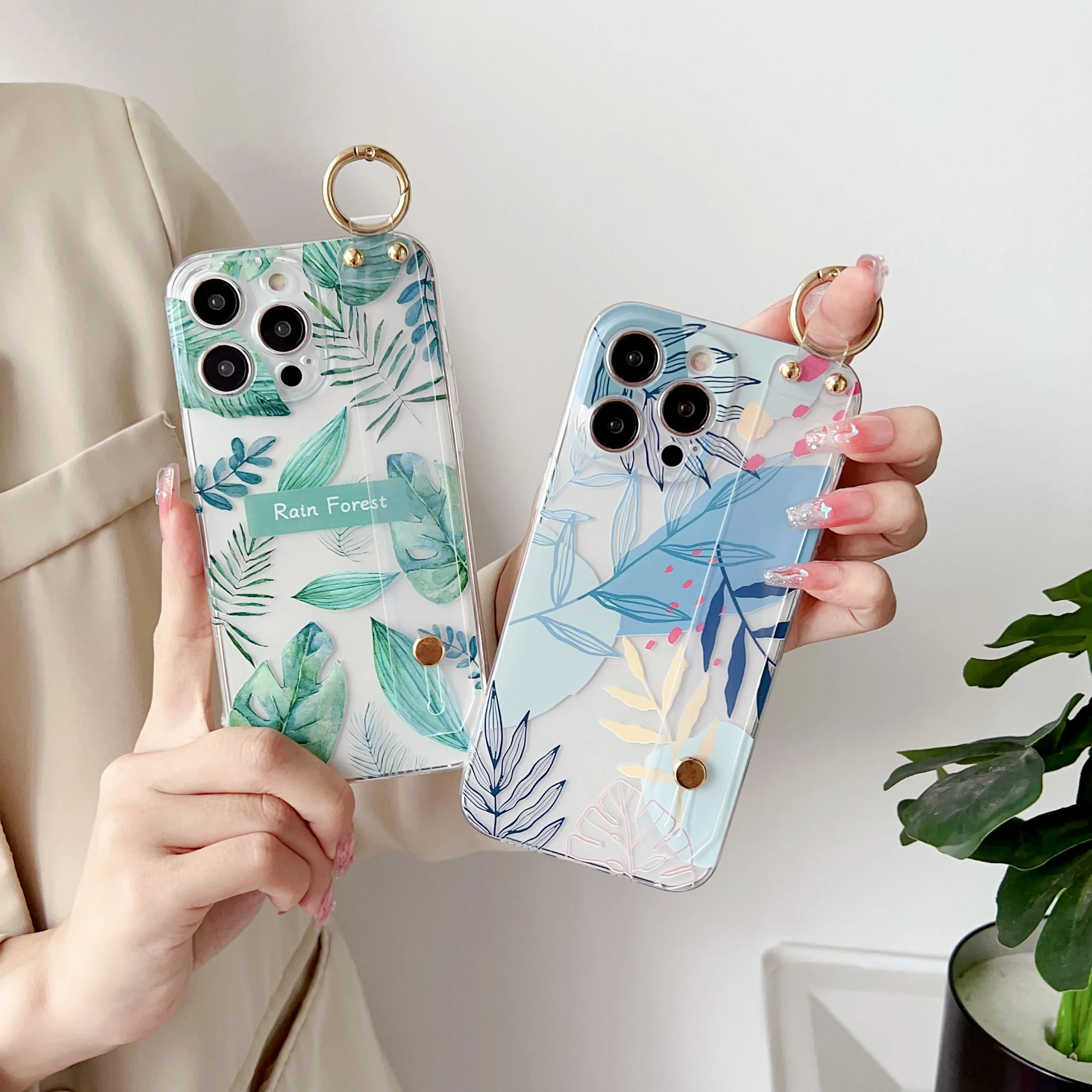 Para Motorola Moto E13 E22 E40 20 30 E15 Edge 30 X30 20 40 60 Pro lite funda para árboles de selva tropical correa de muñeca - imagen 4