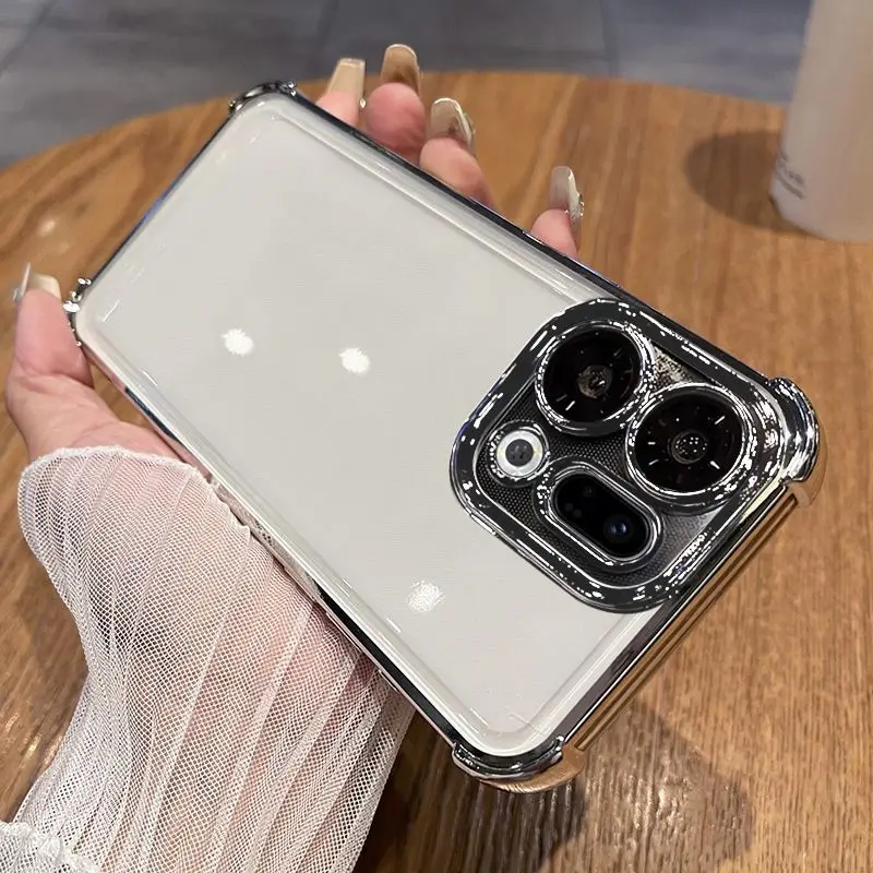 Funda para OPPO Find X9 Pro inteligente transparente coloridas esquinas suaves Airbag cubierta de película de lente anticaída para OPPO Find X8 Pro X8 Ultra - imagen 4