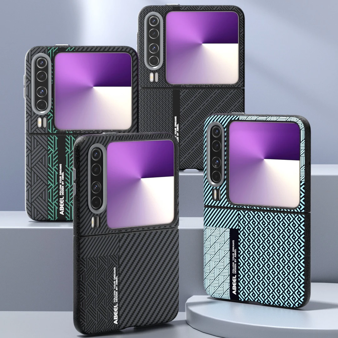 Para Huawei Pura X funda de lujo PU dura de fibra de carbono funda protectora trasera para Huawei PuraX funda completa para teléfono