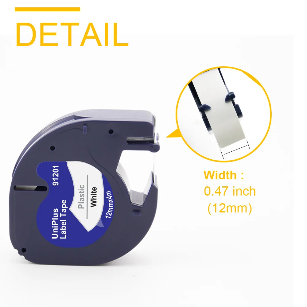 10/20PK Compatible Dymo Letratag cinta Dymo 91201 12267 91202 91200 etiqueta transparente blanca para impresora Dymo Letratag LT100H 200B - imagen 3