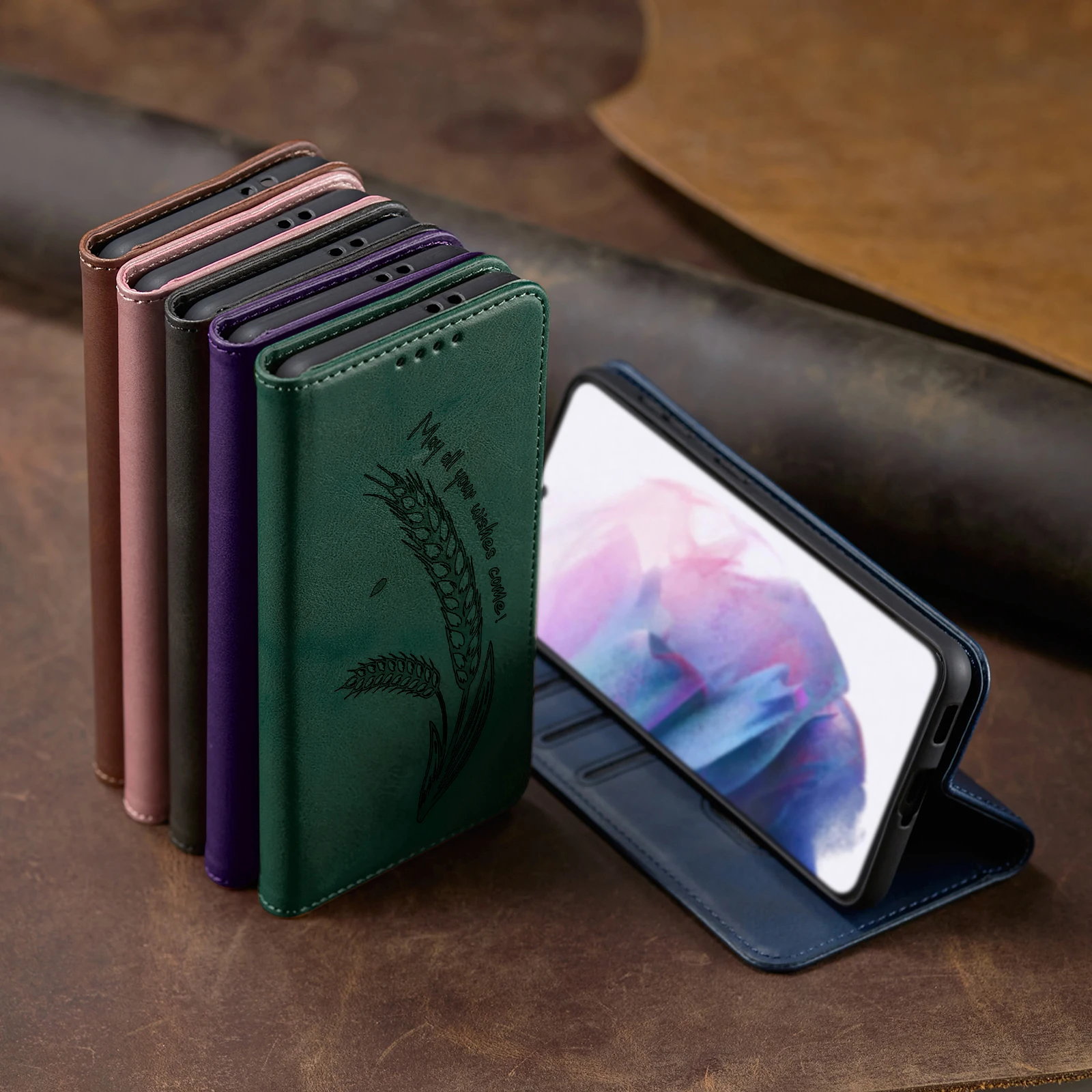 Funda de cuero magnética para teléfono Samsung Galaxy A13 A23 A33 A53 A73 A14 A24 A34 A54 A15 A25 A35 A55 A04s A05s - imagen 3