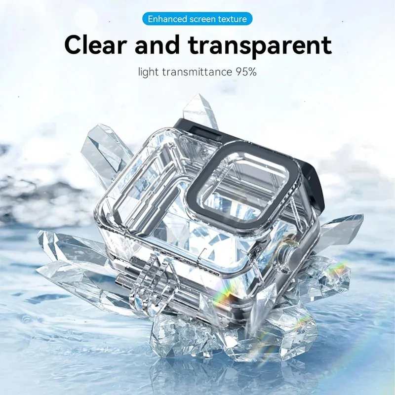 TELESIN-funda impermeable de 60M/196 pies, carcasa de buceo, cubierta subacuática para GoPro Hero 13 12 11 10 9, accesorios negros para Cámara de Acción - imagen 2