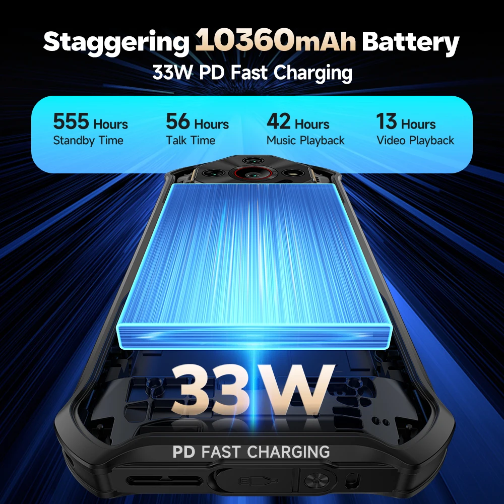 Teléfono robusto Ulefone Armor X16 Pro 5G, batería de 10360 mAh, 16 GB de RAM, 256 GB de ROM, pantalla de 6,56", NFC, Android, con Google Gemini. - imagen 2