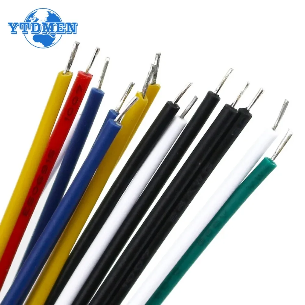 50 Uds/120 Uds cables conductores de estaño 26AWG Cable de puente 8cm multicolor, para PCB y Cable de placa de pruebas de alta calidad - imagen 4