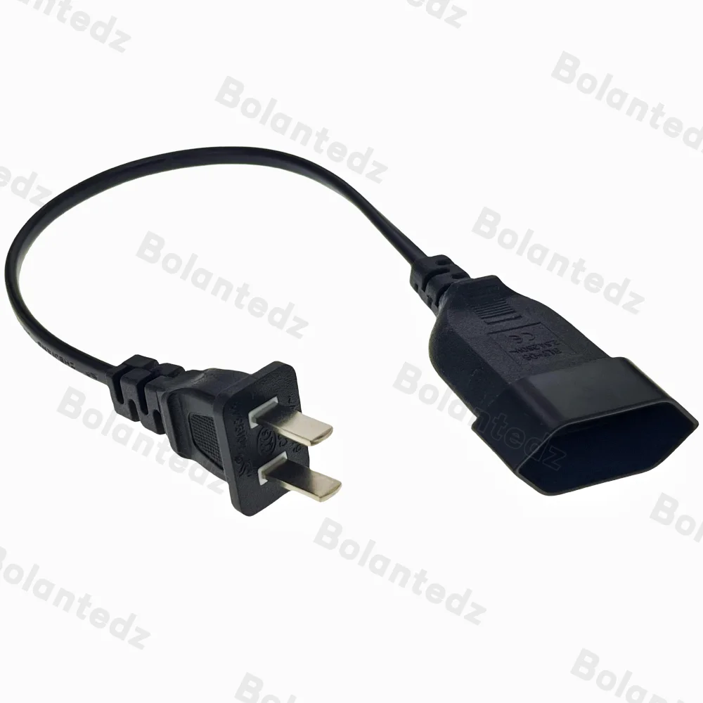 Cable de alimentación corto de CA, Cable de extensión macho de 2 clavijas a hembra europea de la UE, 1-15P a CEE7/16, enchufe estadounidense a receptáculo europeo