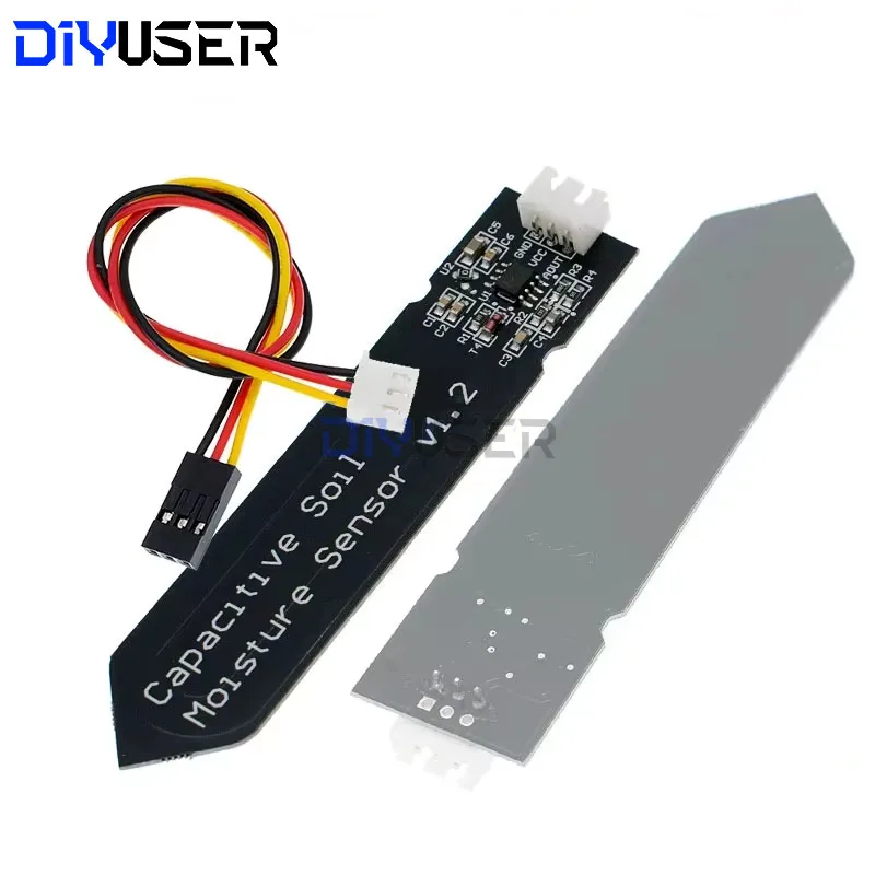 DIYUSER sensor capacitivo de humedad del suelo resistente a la corrosión cable de amplio voltaje Sensor capacitivo analógico de humedad del suelo V1.2 - imagen 3