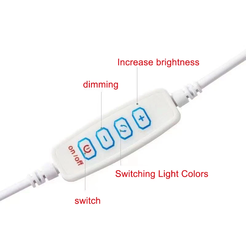 Atenuador LED de 5V CC, Cable de extensión con interruptor de encendido y apagado, adaptador para bombilla LED, puerto USB, atenuación de línea de fuente de alimentación, Color a juego - imagen 4