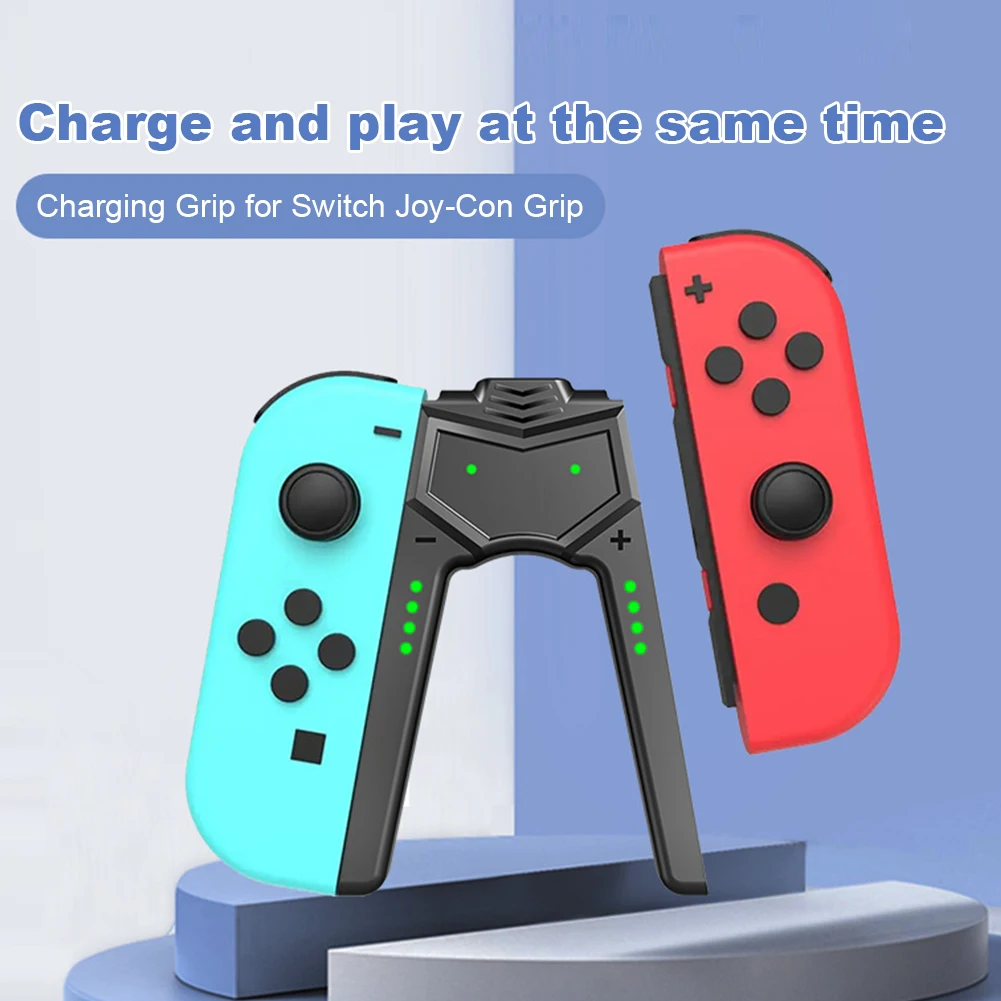 Para Switch OLED Joy-Con agarre de carga tipo C controlador portátil en forma de V cargador de mango para Nintendo Switch modelo OLED - imagen 3