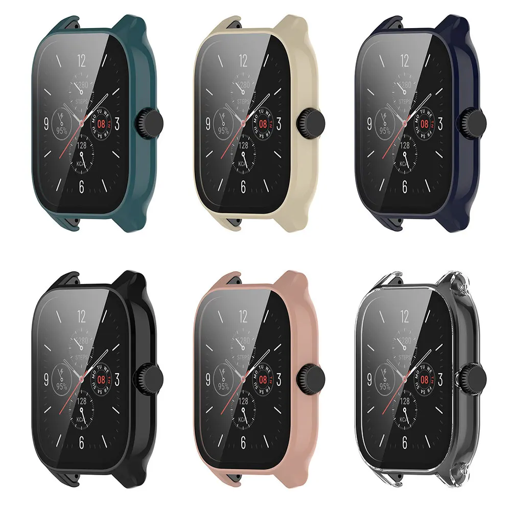 Vidrio templado + funda para Huami Amazfit GTS 4 Mini PC Protector de pantalla dura cubierta protectora de parachoques integral para Amazfit GTS4 - imagen 2