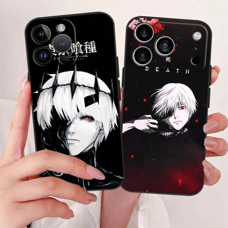 Tokyo Ghoul-anime para Apple iPhone 17 Air 16e 16 15 14 13 XS X Mini Plus Pro Max funda de teléfono negra