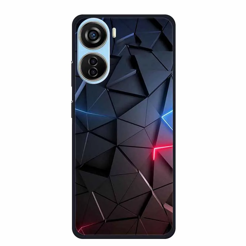 Para ZTE Blade V40 diseño funda de silicona suave TPU fundas de teléfono para ZTE Blade V40 diseño a prueba de golpes animales cubierta protectora negra - imagen 3