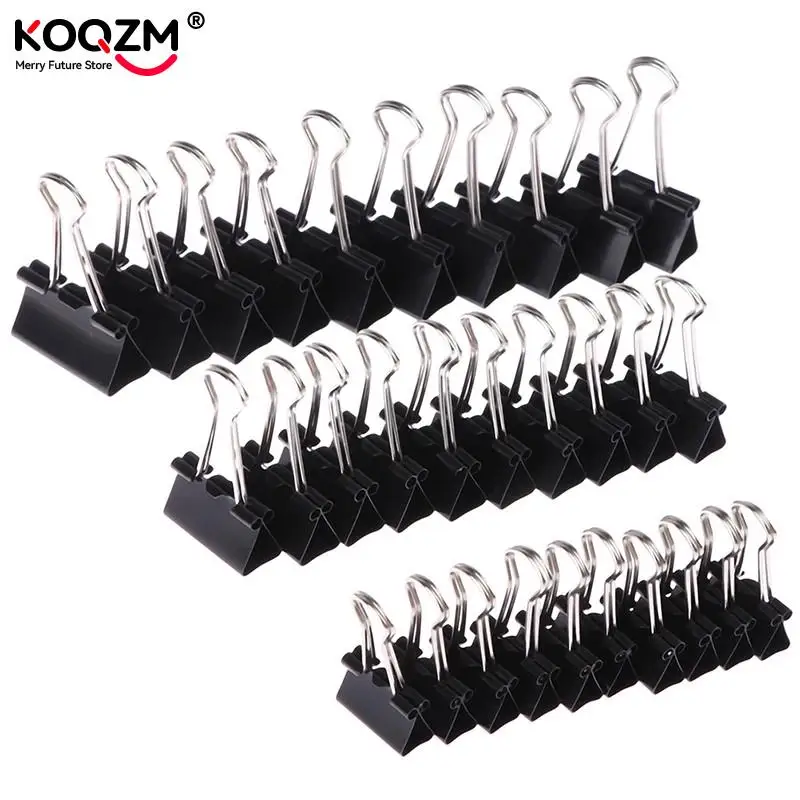 10 pzas/lote negro Metal Binder Clips 19mm/ 25mm/ 32mm notas carta Clip de papel suministros de oficina para asegurar Clips - imagen 3