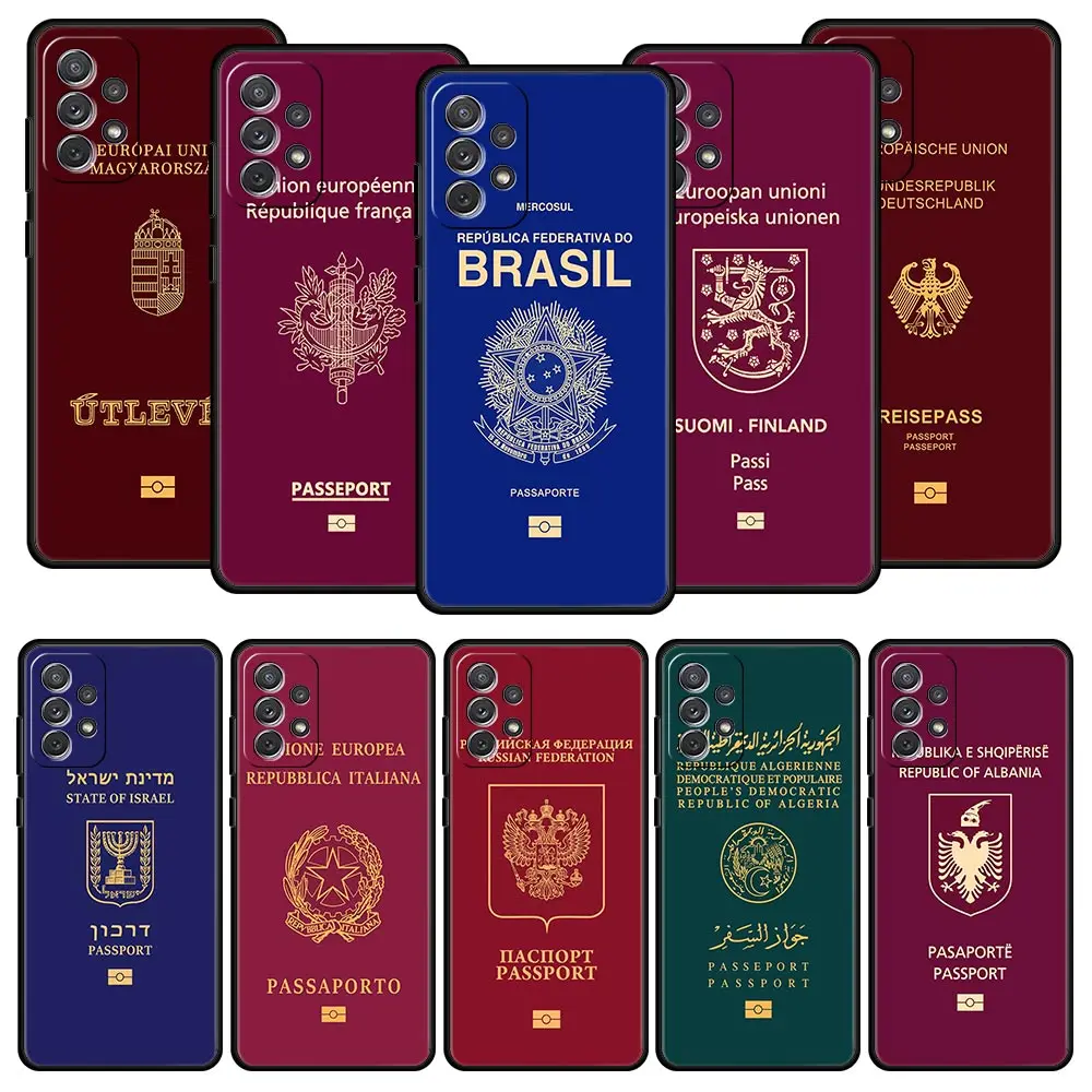 Pasaporte de Argelia Rusia para Samsung Galaxy A51 A71 A21S A12 A11 A31 A41 A01 A03s A52 A32 A22 A13 A23 A33 A53 A73 5G funda de teléfono