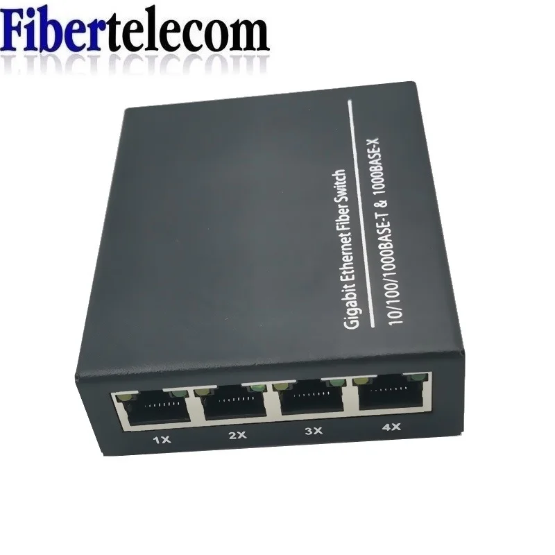 Convertidor de Medios Fibra Óptica 4 RJ45 + 2 SC Gigabit Ethernet - imagen 2