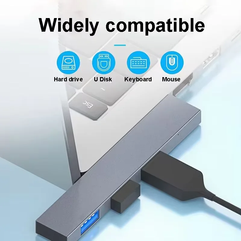 HUB USB C 4 en 1 3,0 tipo C 3,1 4 puertos multi USB divisor adaptador OTG HUB USB de alta velocidad para ordenador portátil accesorios de PC - imagen 2