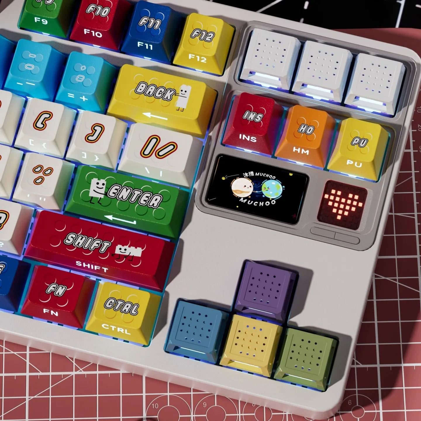 MiFuny Block-teclas con tema de fiesta, Sub Keycap PBT, perfil de cereza, teclas de Metal Retro personalizadas para juegos, regalos para teclado mecánico