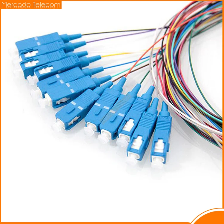 Cable de fibra óptica de modo único SC/UPC, SM 9/125, pigtail, PVC, 0,9mm, ftth, 12 colores - imagen 2