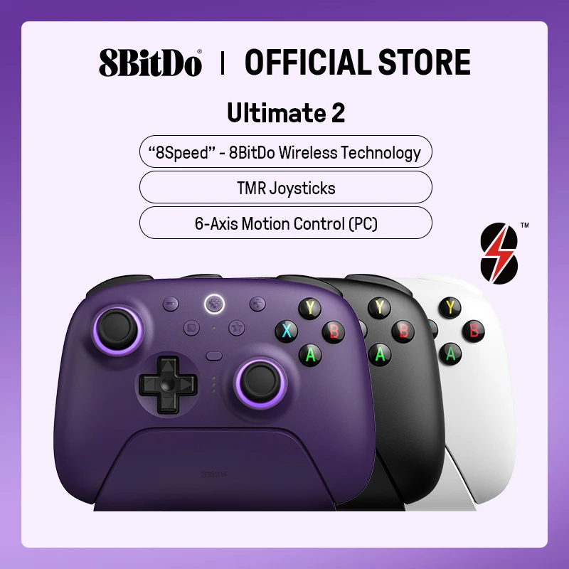 Controlador de juego inalámbrico 8BitDo Ultimate 2 para PC y Android con joysticks TMR, disparadores conmutables, control de movimiento, 8 velocidades - imagen 2