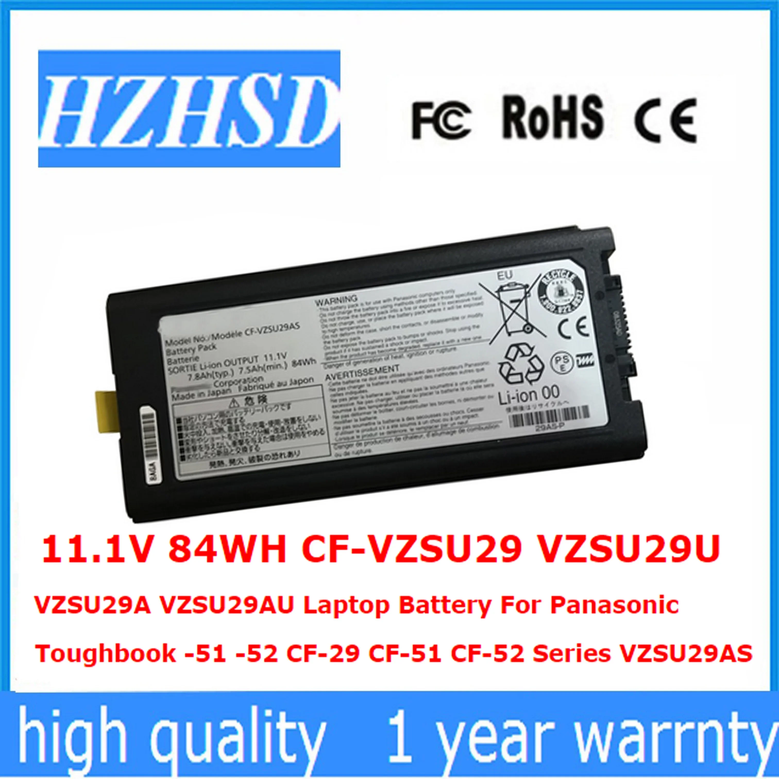 CF-VZSU29 11,1 V 84Wh Original VZSU29U VZSU29A VZSU29AU batería del ordenador portátil para Panasonic Toughbook -51 -52 CF-29 CF-51 CF-52 VZSU29AS