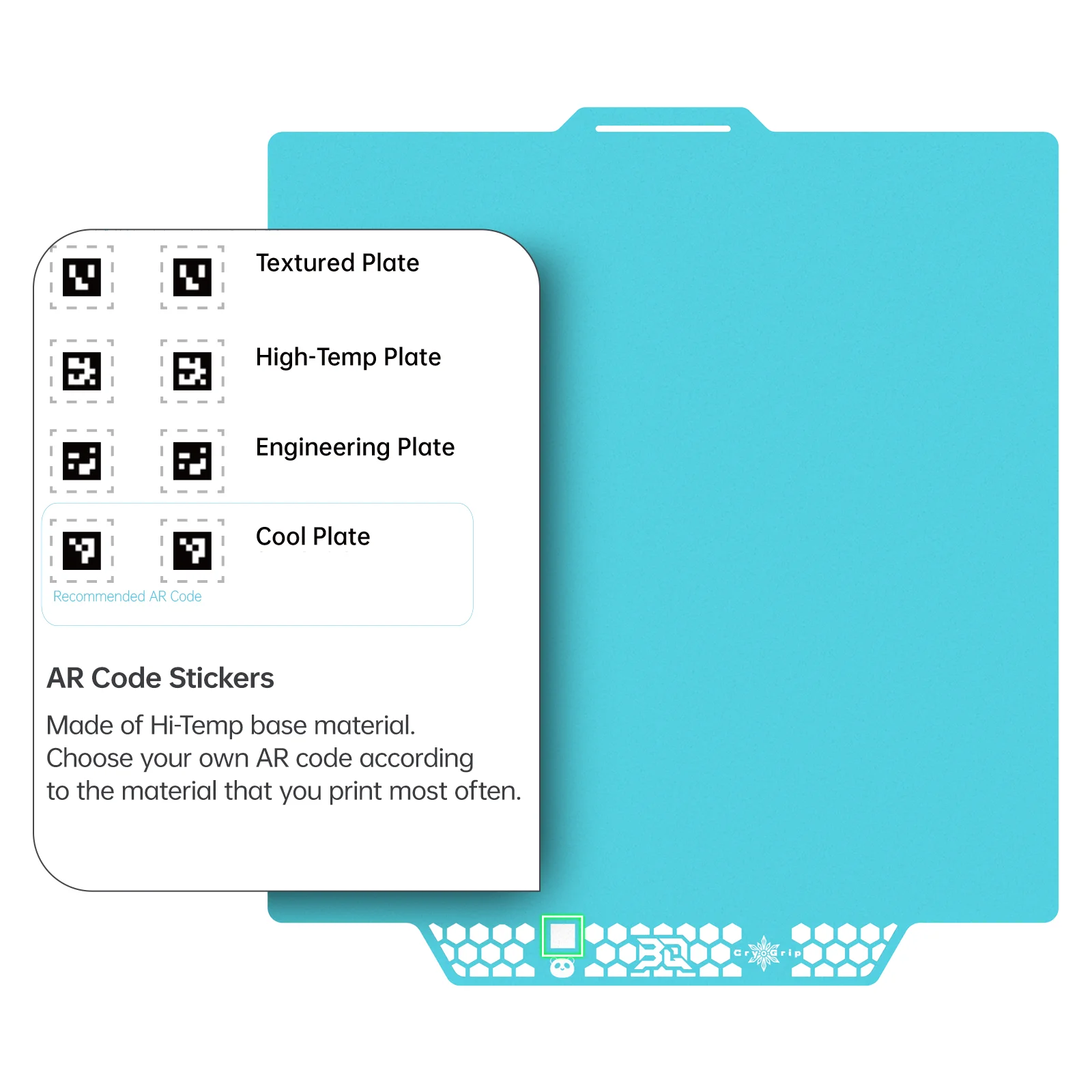 BIQU Panda Placa de construcción CryoGrip Pro sin obstrucciones cero resorte térmico acero doble cara texturizado para BambuLab P1P P1S P2S A1 impresión 3D - imagen 4