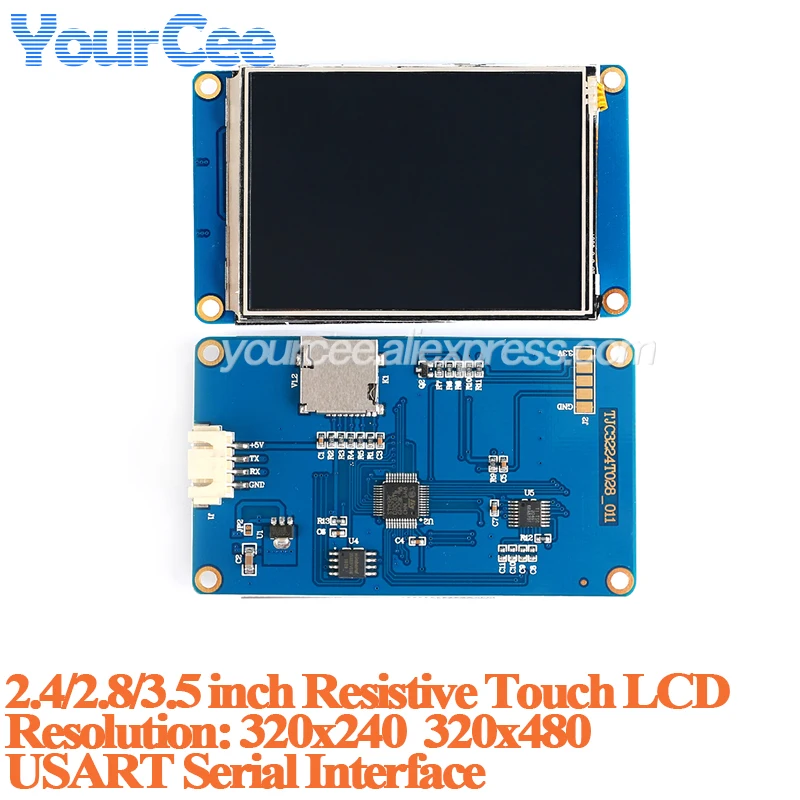 2,4 2,8 3,5 pulgadas pantalla LCD táctil resistiva módulo de pantalla TFT puerto serie pantalla 320x240 320x480 elevado/padrão - imagen 3