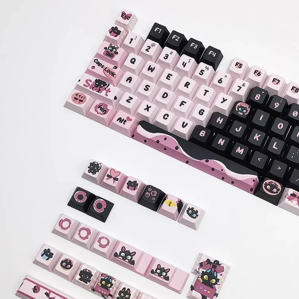 Juego de teclas Little Black Dragon PBT, bonita cereza MOA personalizada para teclado mecánico para juegos 60/64/84/98/108, interruptor MX - imagen 4