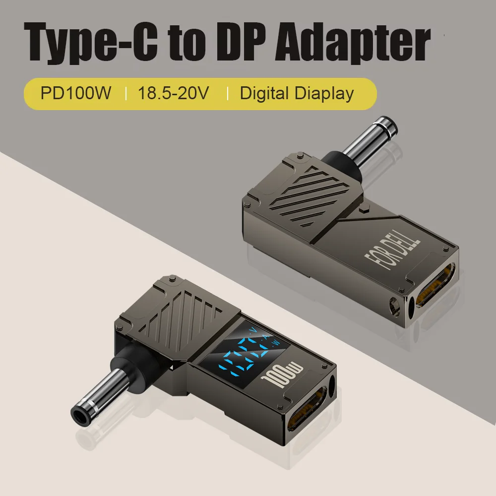 Adaptador de corriente para ordenador portátil Hobo PD100W, convertidor de suministro de cargador para DELL macho DC 4,5x3,0/7,4x5,0 a adaptador tipo C hembra