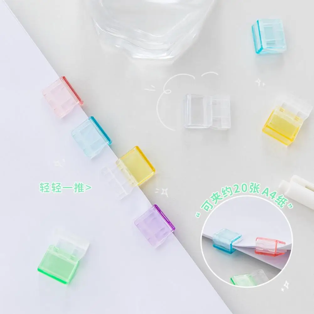 Clips de papel de plástico de Color caramelo, gran variedad de usos, ahorro de espacio para la escuela - imagen 4