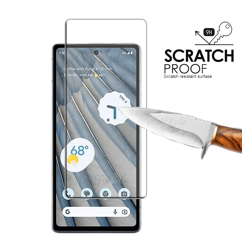 Protector de pantalla de teléfono 6 en 1 para Google Pixel 7A 7 6 7 6A cristal templado 9H HD transparente para Google Pixel 7A, cristal de lente - imagen 2