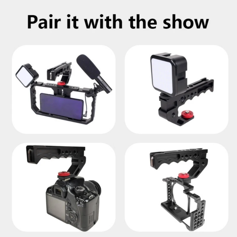 Empuñadura ergonómica para cámara, aleación aluminio para agarre cómodo y uso versátil, esencial para fotografía