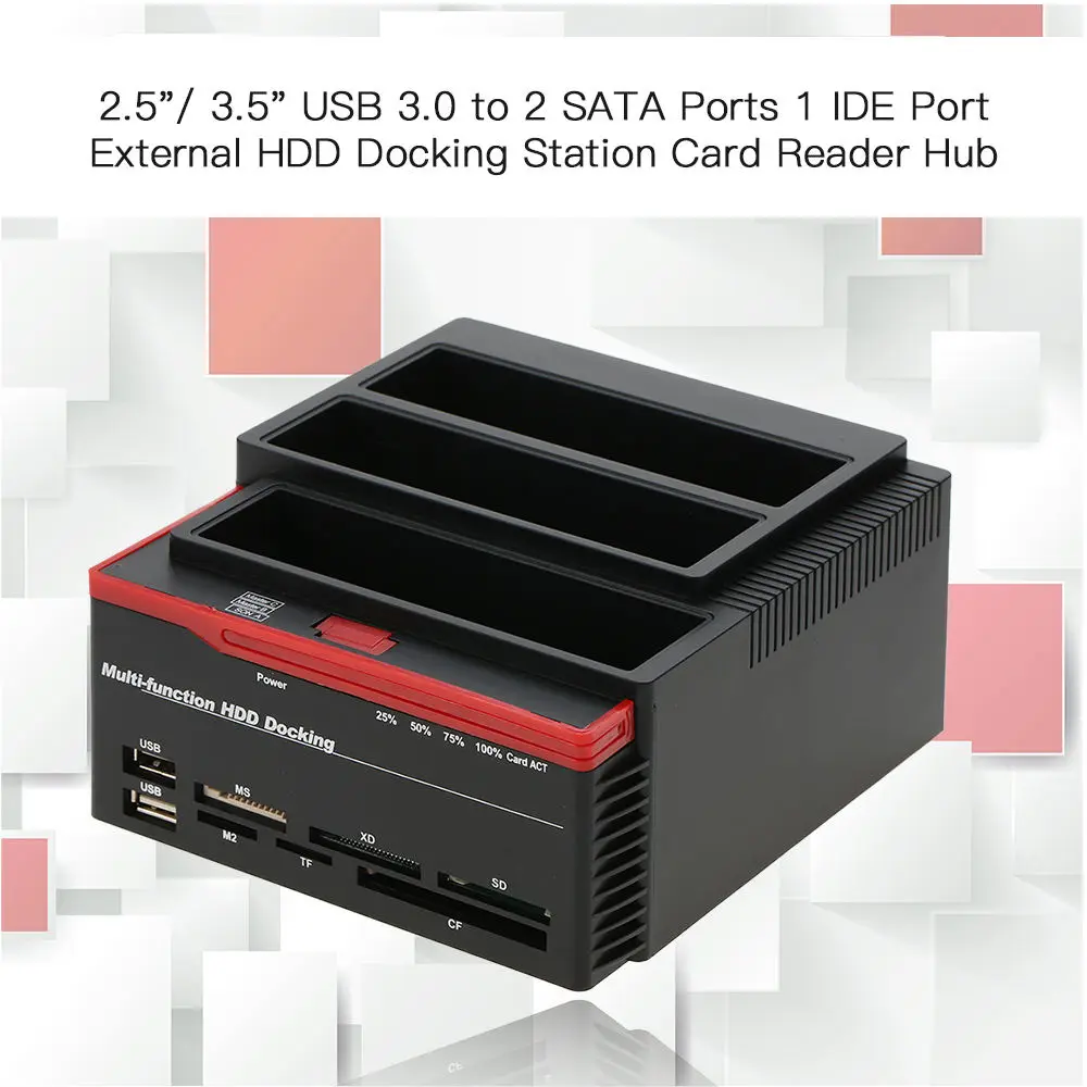 2,5/3,5 "SATA IDE HDD disco duro estación de acoplamiento adaptador externo SATA a USB 3,0 tipo C Hub MS/M2/XD/CF/SD/TF lector de tarjetas - imagen 3