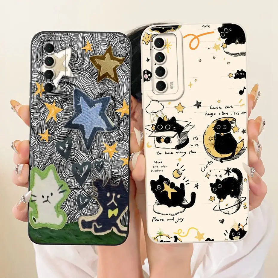 Funda de teléfono con estampado bonito para Huawei P Smart 2021 Y7a, fundas de silicona suave a prueba de golpes para Huawei Y7A Psmart 2021, parachoques