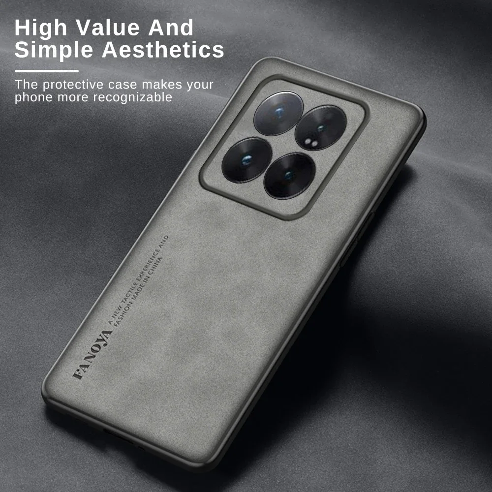 Funda de piel de oveja para Xiaomi 14T Pro POCO X7pro, protección mate para cámara, borde suave, parachoques a prueba de golpes para Xiaomi 14Tpro Mi14 T - imagen 2