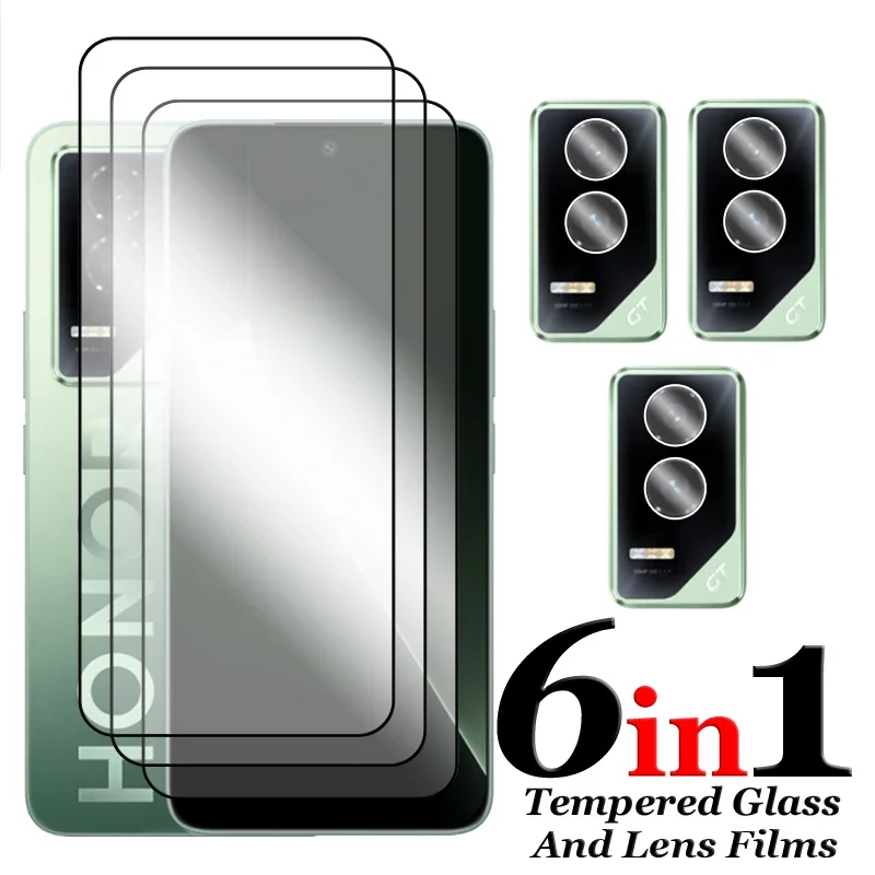 6 en 1 para Honor GT 5G vidrio para Honor GT Pro vidrio templado 2.5D cubierta completa pegamento HD Protector de pantalla para Honor GT 5G película de lente - imagen 2