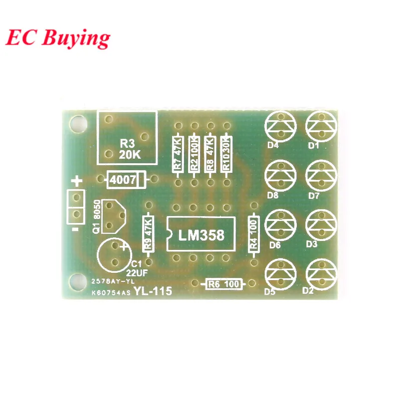 Kit de piezas de lámpara de respiración con luz Led azul de 5MM LM358, electrónica DIY, diseño de Suite de productos interesantes - imagen 2