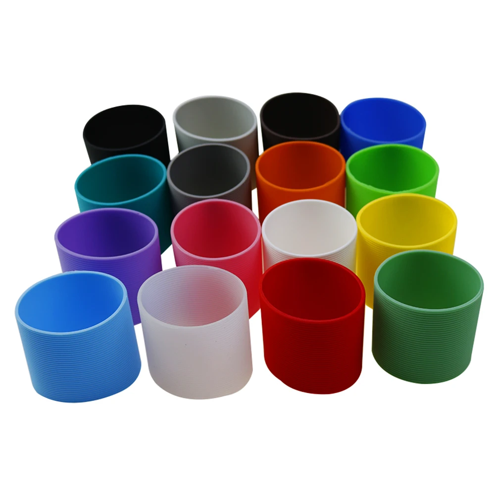 Cubierta de Gel de sílice para taza de vidrio, aislamiento térmico, antiquemaduras, cilindro recto, engrosada, cubierta inteligente antideslizante, 5,5 CM - imagen 4