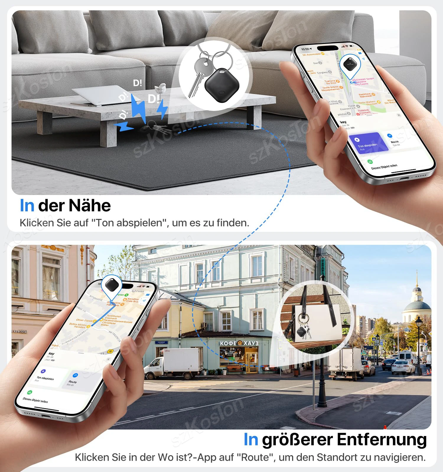 Mini rastreador GPS Compatible con iOS Find My APP Localizador de perros y gatos Buscador de niños Rastreador perdido de mascotas y automóviles iTag inteligente con llavero - imagen 3