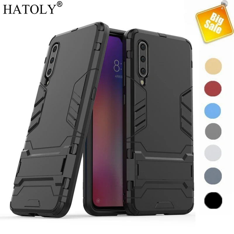 Funda a prueba de golpes para Xiaomi Mi 9, carcasa resistente de TPU, con soporte, armadura trasera, para Xiaomi Mi 9