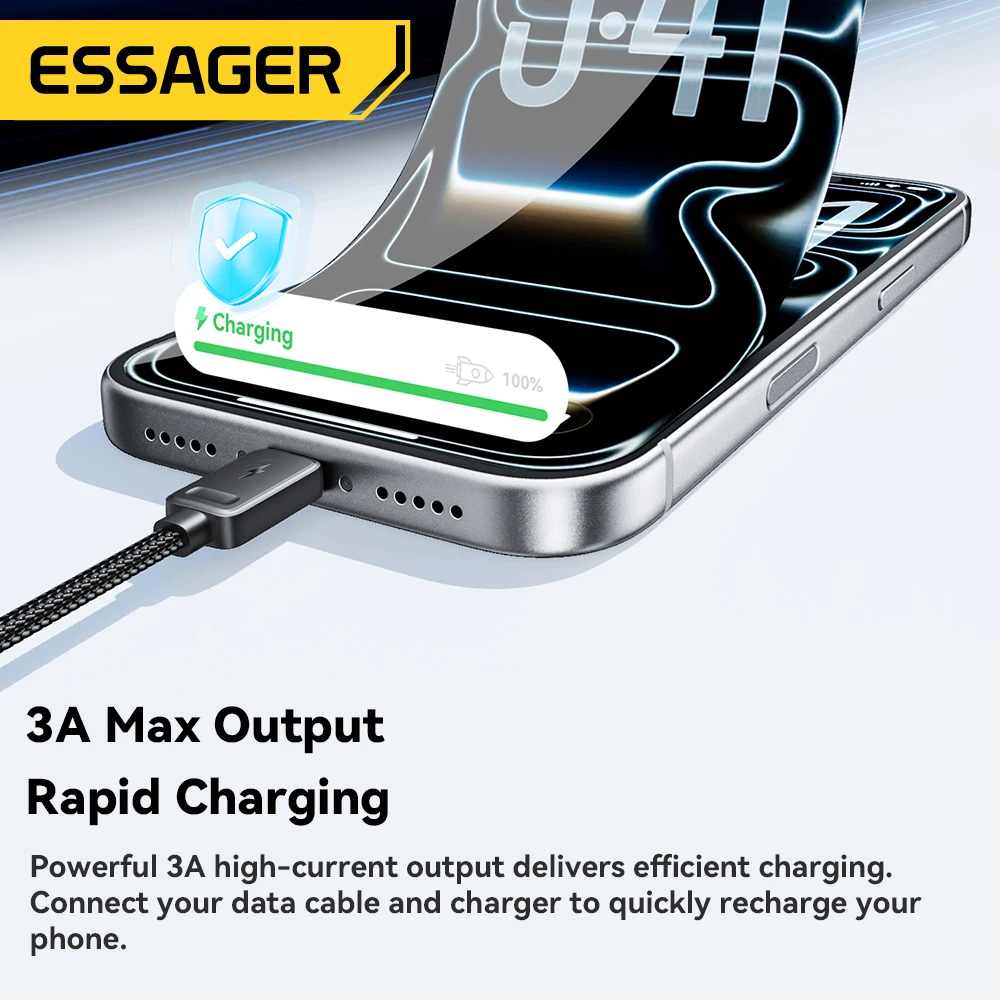 Essager Cable de carga rápida portátil 4 en 1 para viajes tipo C hembra a cable multi USB con 2 adaptadores tipo C, Micro, Lightning - imagen 2